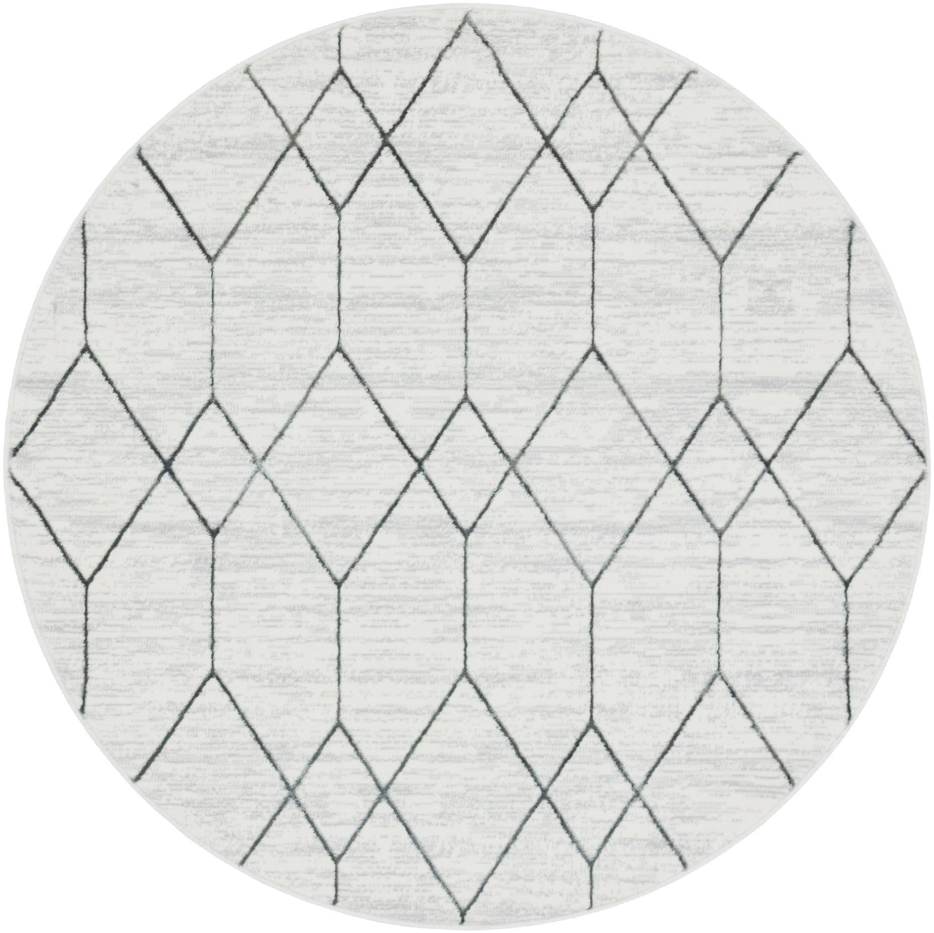 5' x 5' Thatcher · Diamond rug, white