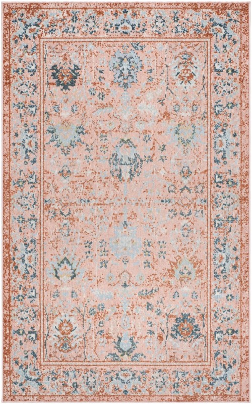 Sandys · Border Washable Rug, rose pink