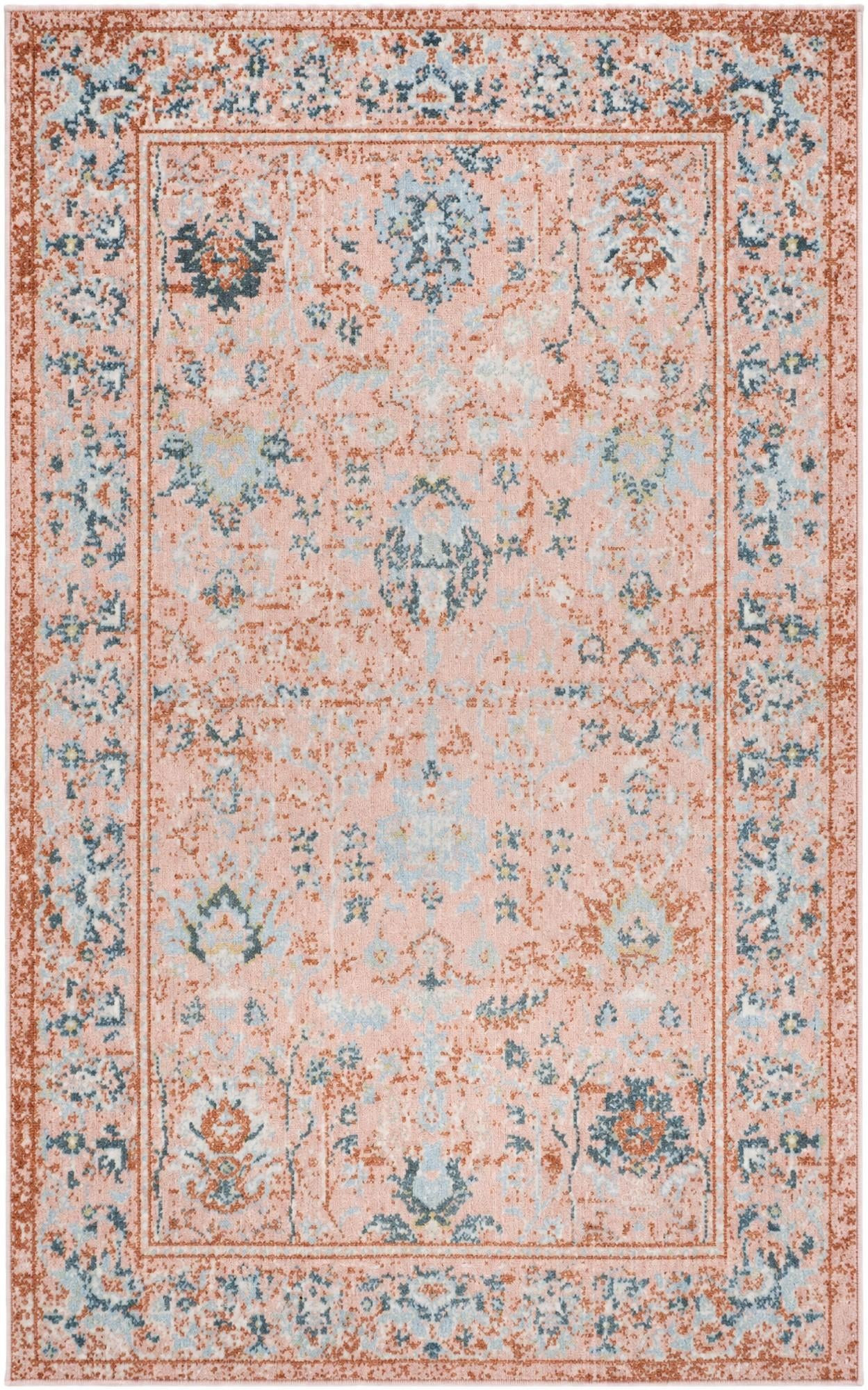 3' 3 x 5' 3 Sandys · Border Washable Rug, rose pink