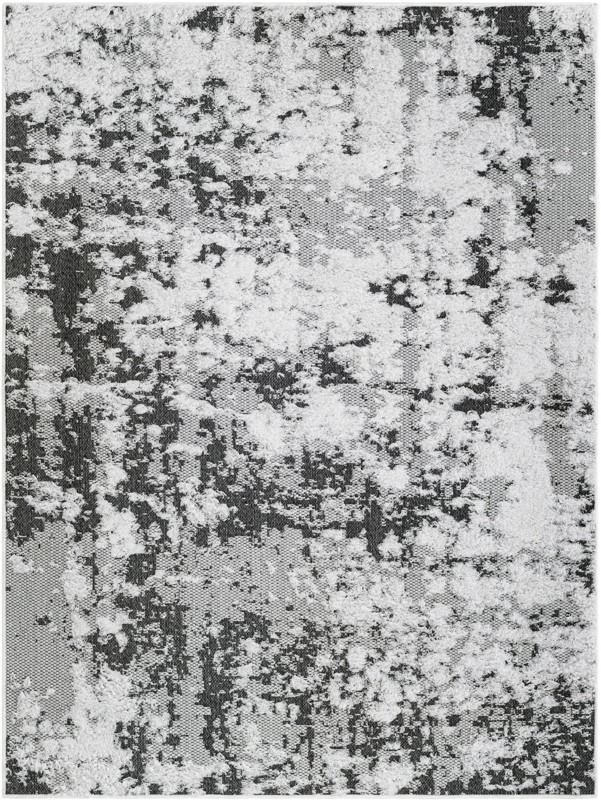 Coxwell · Abstract rug, black, gray and ivory