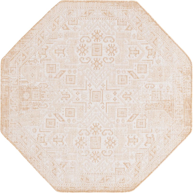 Estuary · Geometric medallion Outdoor Rug, natural and beige