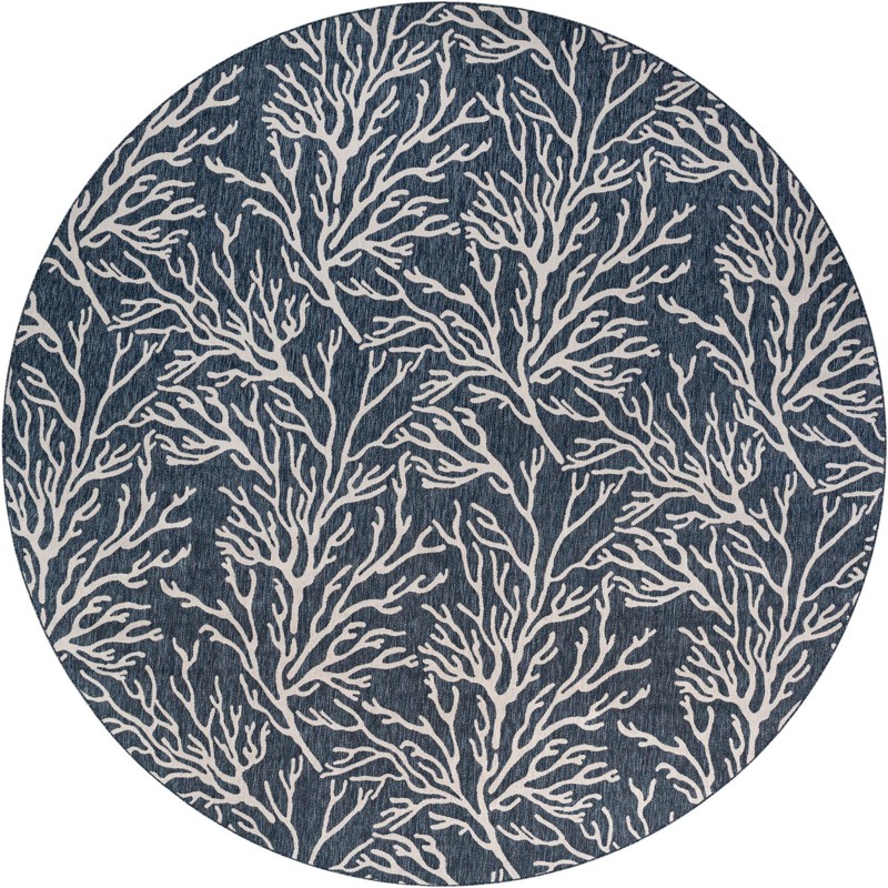 Northfield · Floral / botanical Outdoor Rug, blue