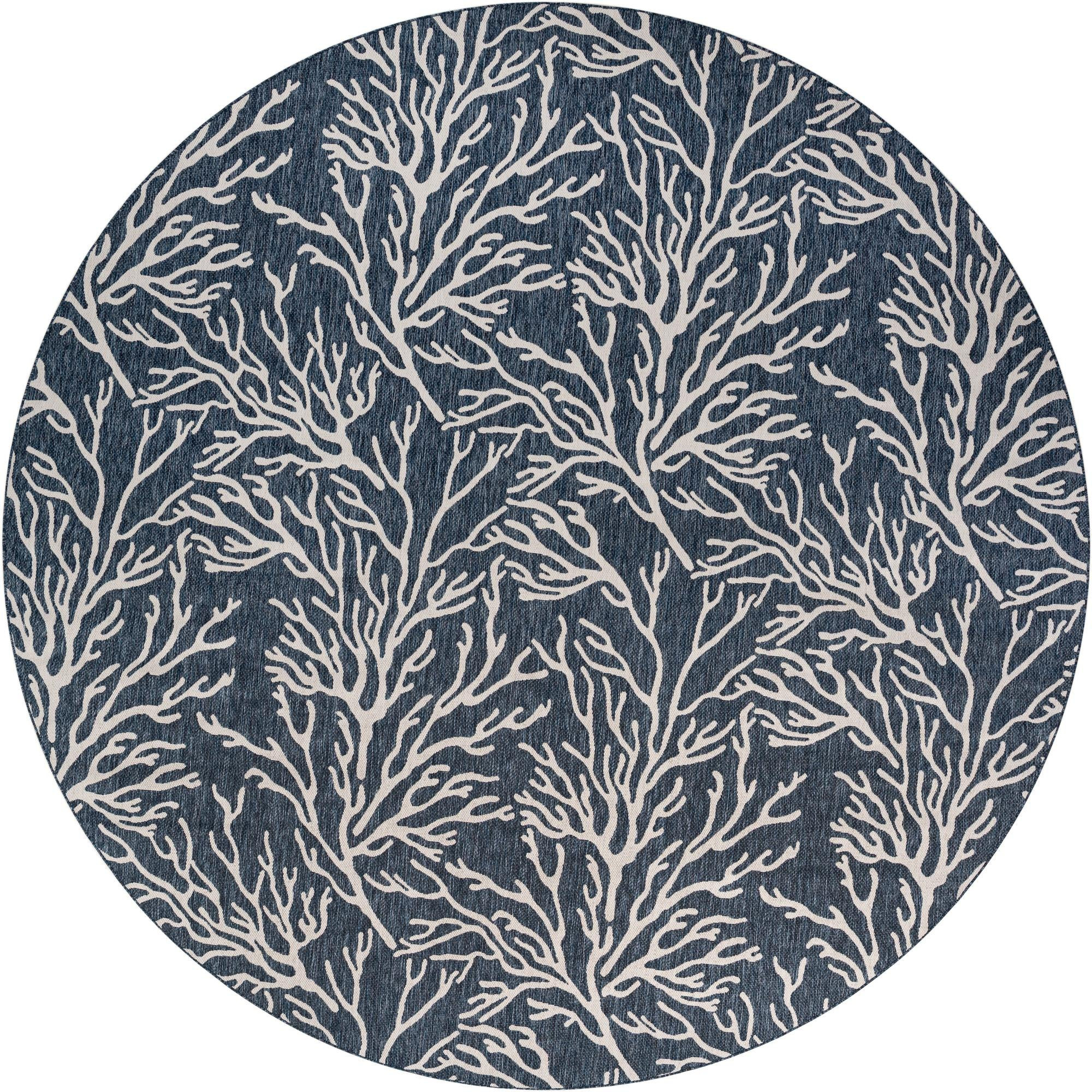 13' x 13' Northfield · Floral / botanical Outdoor Rug, blue