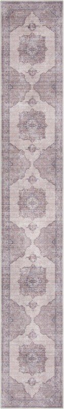 2' 7 x 16' 5 Hazelle · Medallion rug, ivory and gray