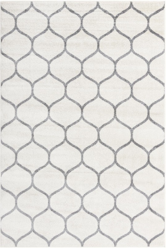 6' x 9' Ingram · Lattice rug, ivory and gray
