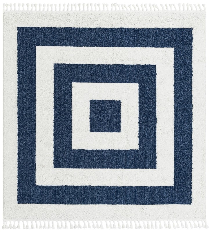 Rickard · Border rug, blue and ivory