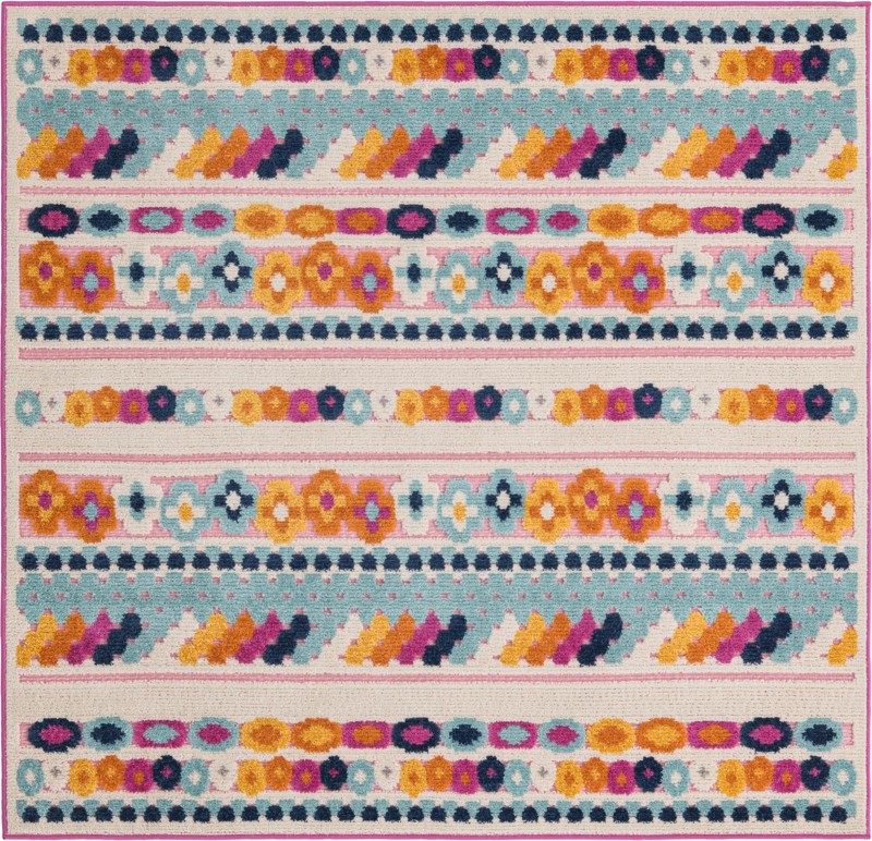 5' 3 x 5' 3 Tanner · Geometric Outdoor Rug, pink