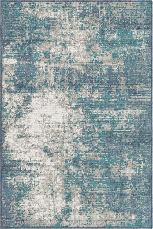 Ward · Abstract Outdoor Rug, blue