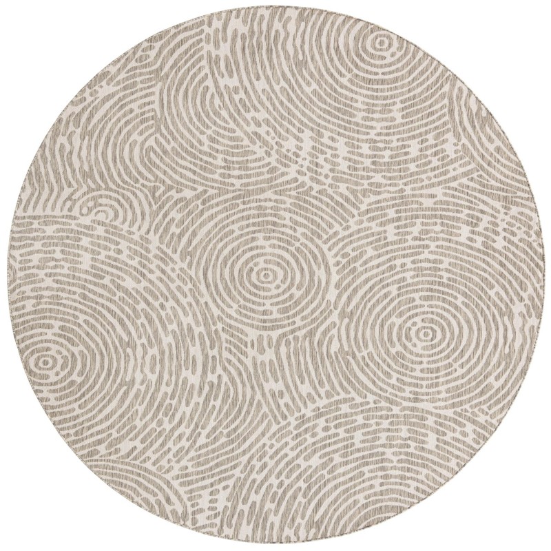 Grafton · Swirling lines Outdoor Rug, gray and ivory