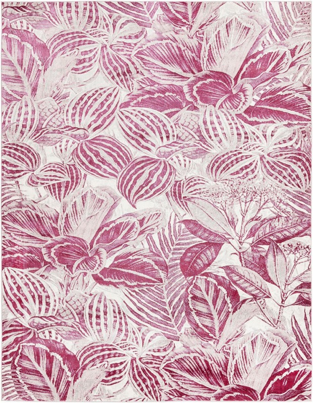7' 10 x 10' Herrick · Floral / botanical rug, fuschia