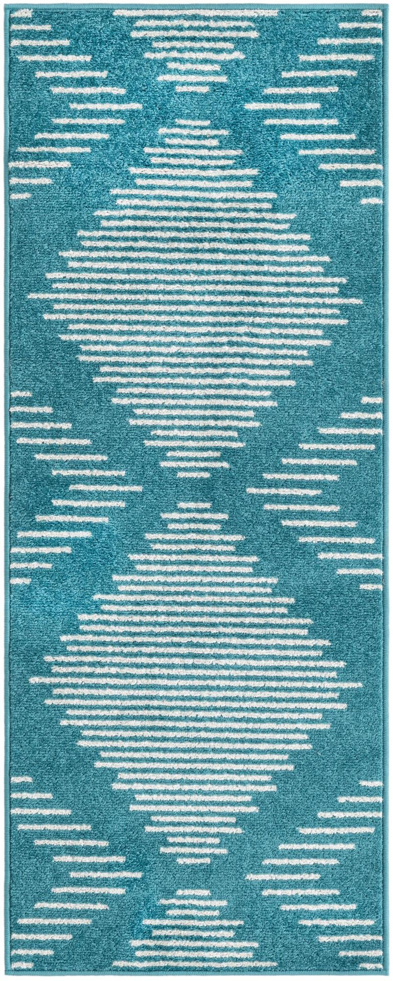2' x 5' 3 Knox · Diamond rug, turquoise