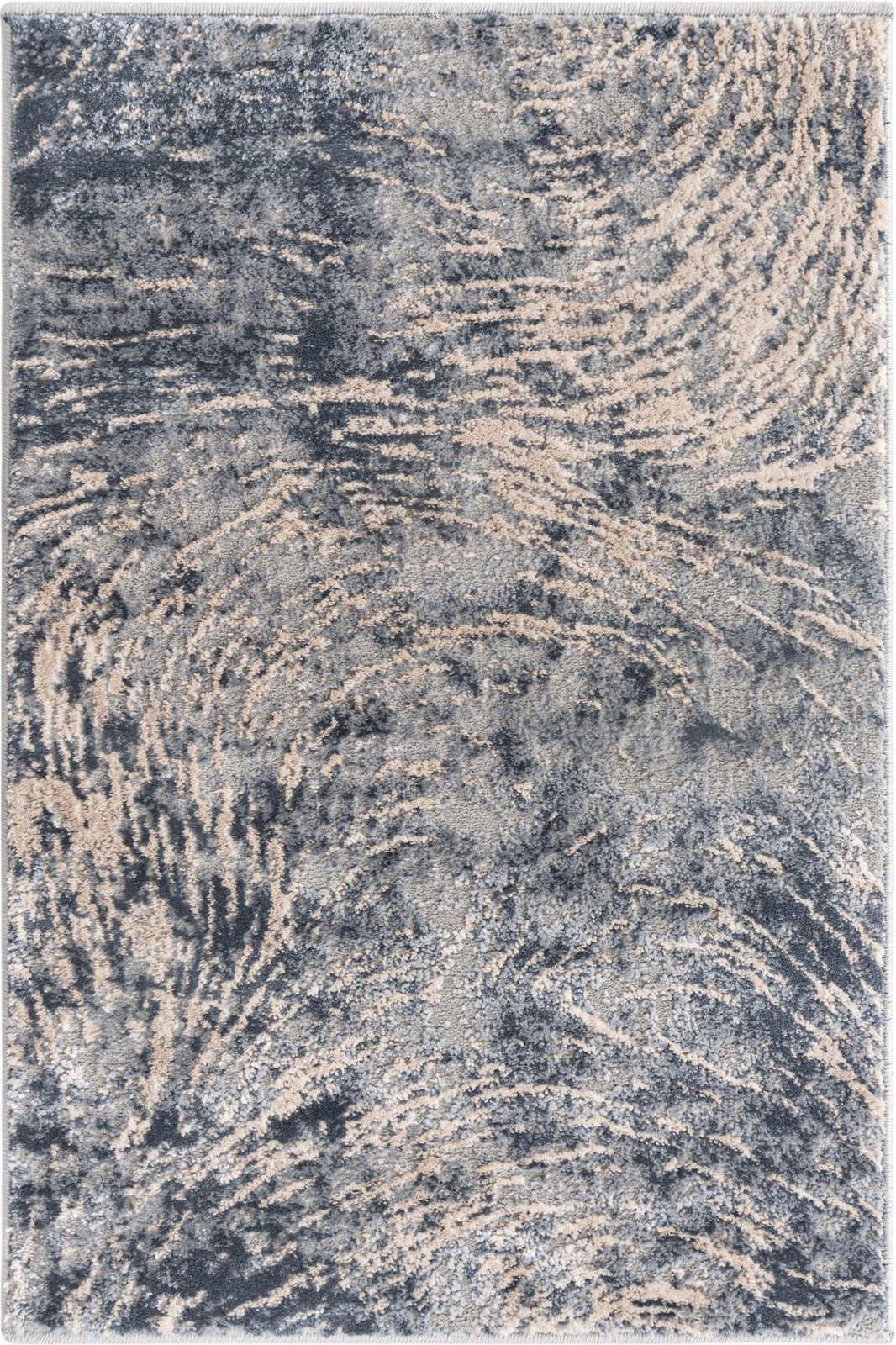2' x 3' Redlands · Abstract rug, gray and ivory