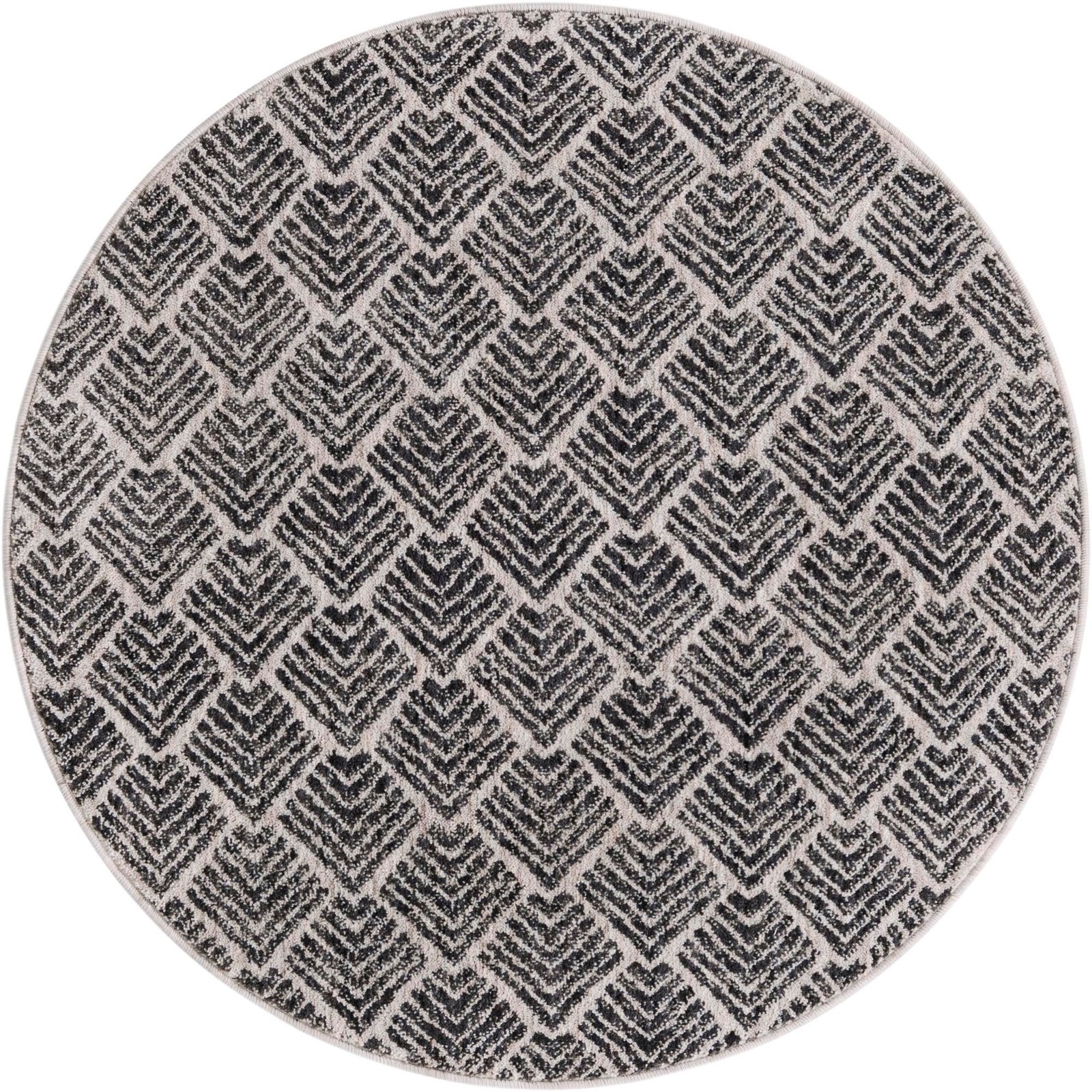 3' 3 x 3' 3 Riverbend · Geometric rug, charcoal ivory