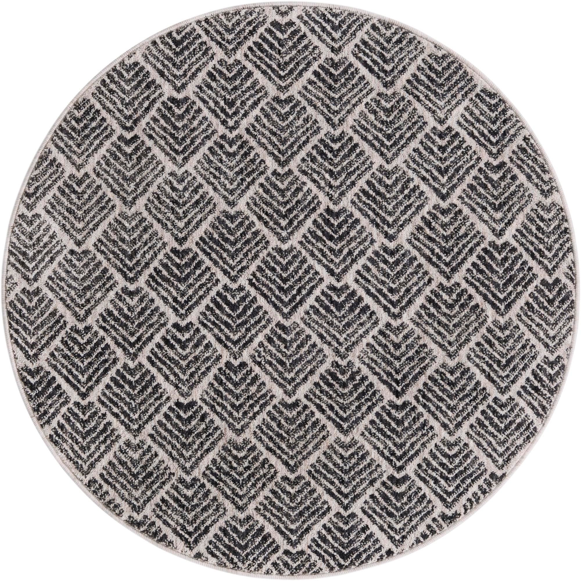 3' 3 x 3' 3 Riverbend · Geometric rug, charcoal ivory