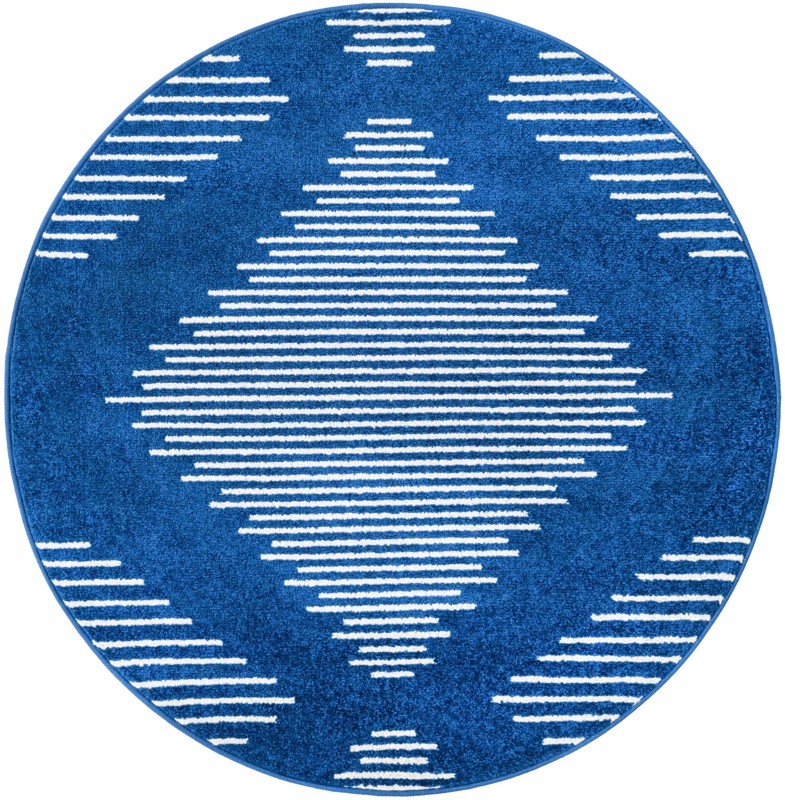 4' x 4' Knox · Diamond rug, navy blue