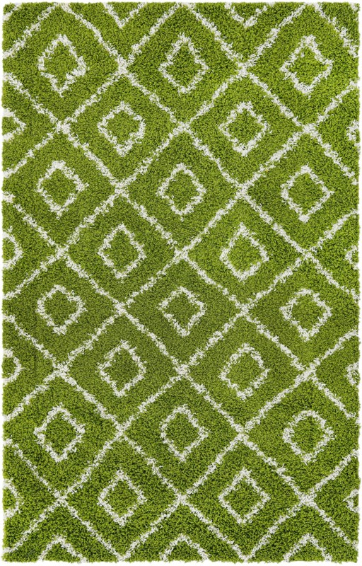5' 3 x 8' Brock · Diamond Shag Rug, green