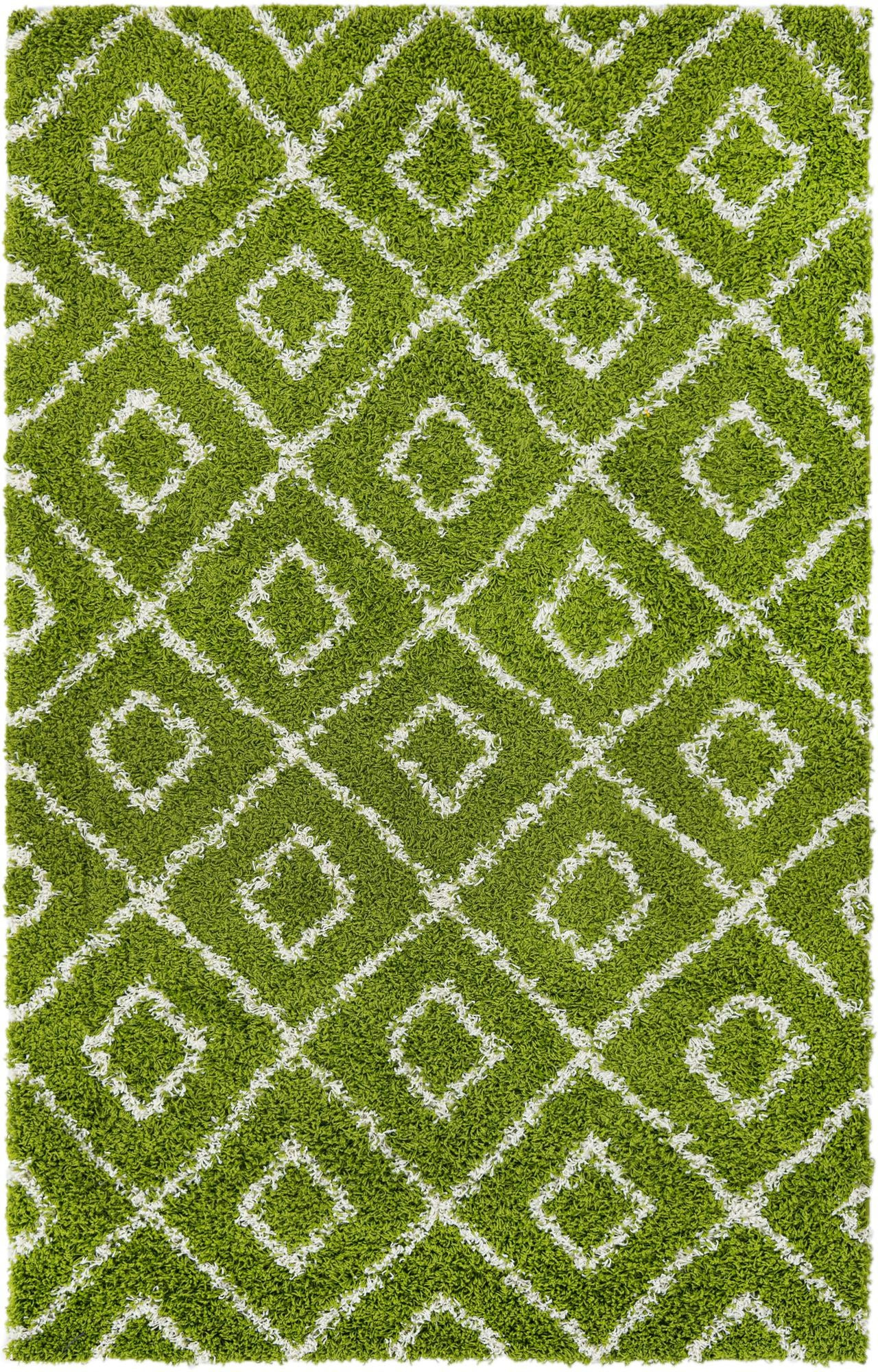 5' 3 x 8' Brock · Diamond Shag Rug, green