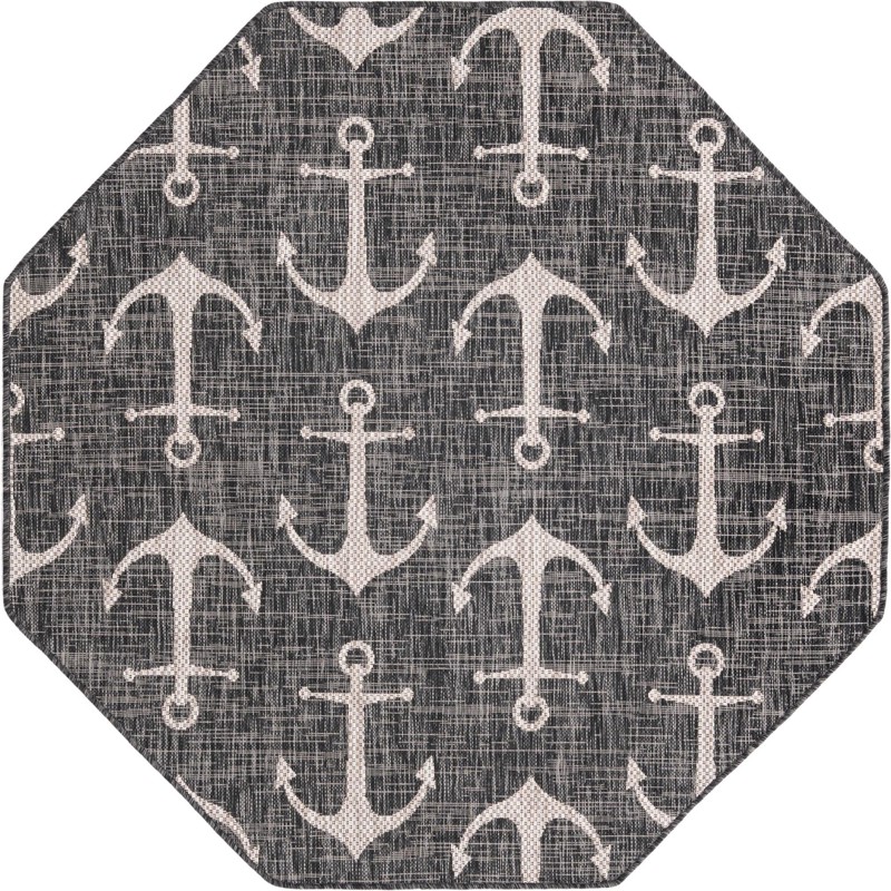 5' 3 x 5' 3 Millbrook · Pictoral Outdoor Rug, charcoal
