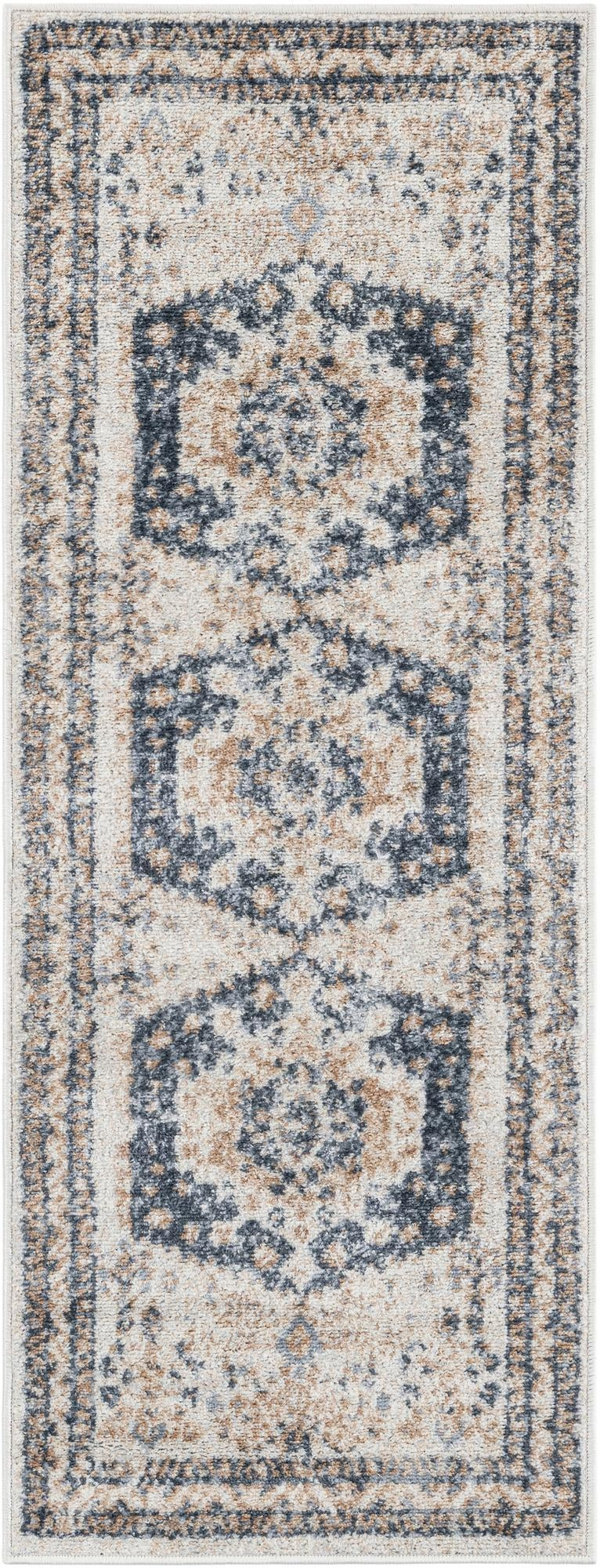 2' x 5' 3 Swallow · Border rug, cream