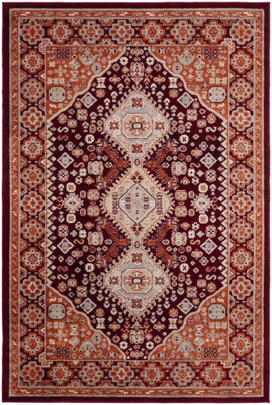 4' x 6' Middlebury · Border Washable Rug, burgundy red