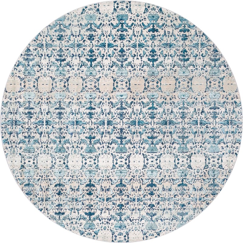 Basin · Distressed medallion rug, turquoise and cream