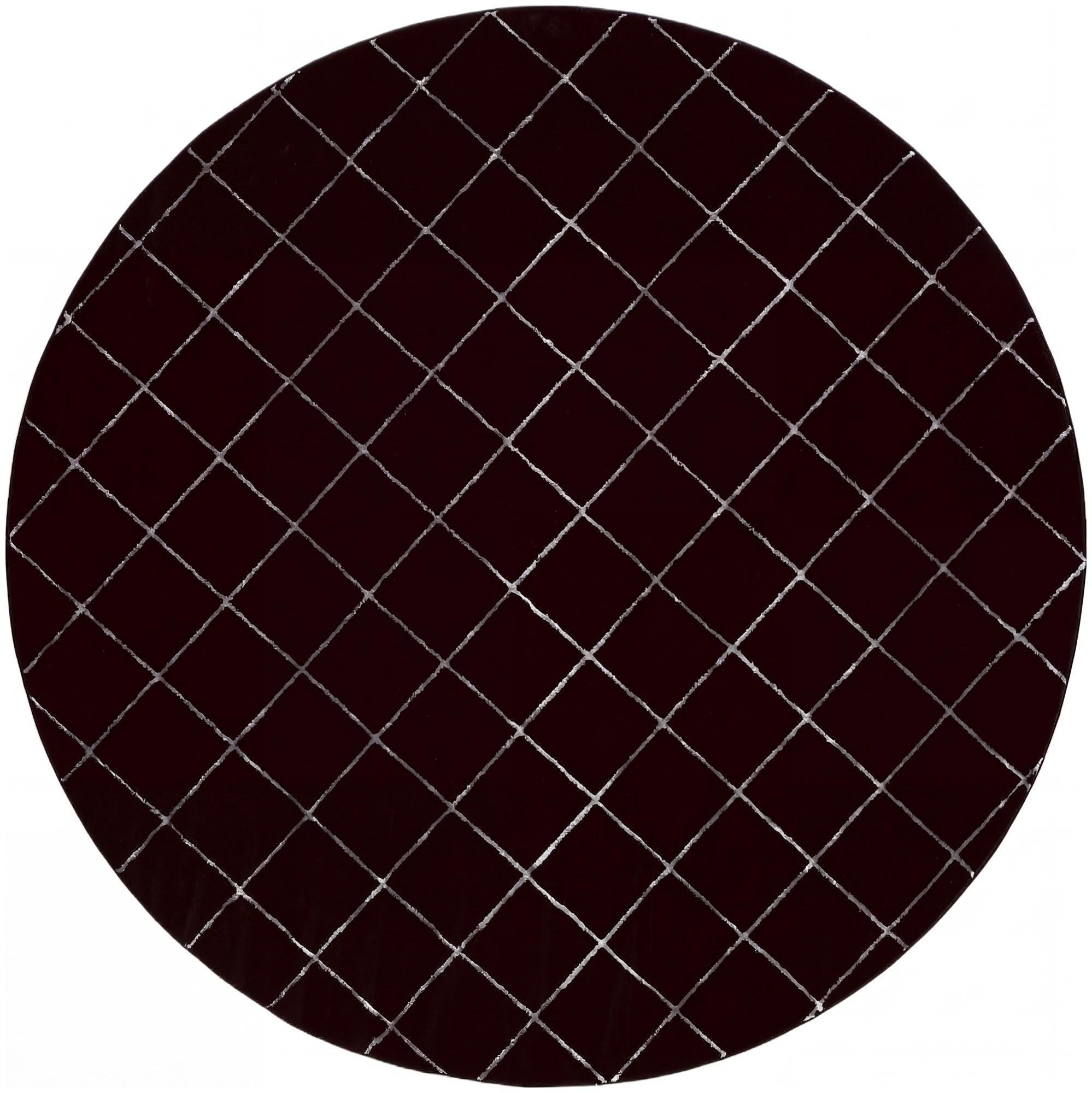 10' x 10' Gilchrist · Diamond rug, black and silver