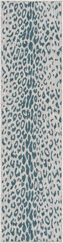 2' x 8' Winterberry · Animal print Outdoor Rug, teal