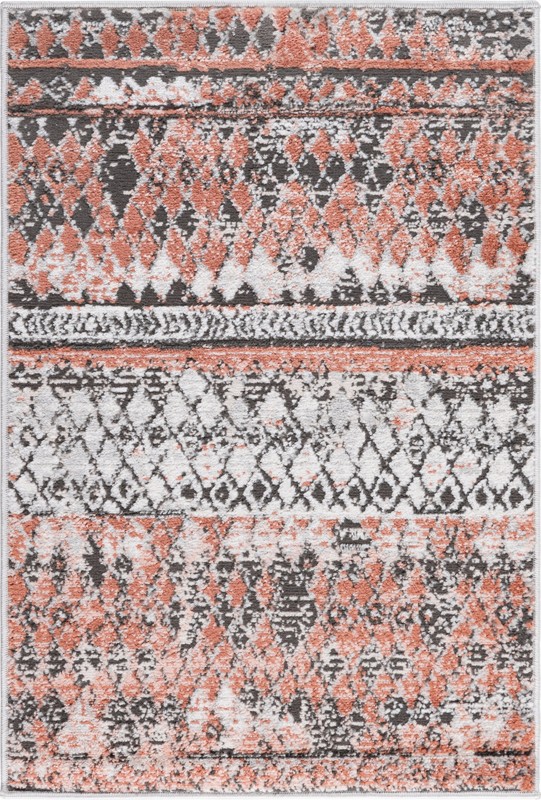 2' 2 x 3' Collier · Diamond rug, salmon