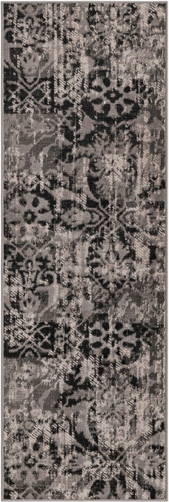 2' x 6' Carrick · Medallion rug, grey