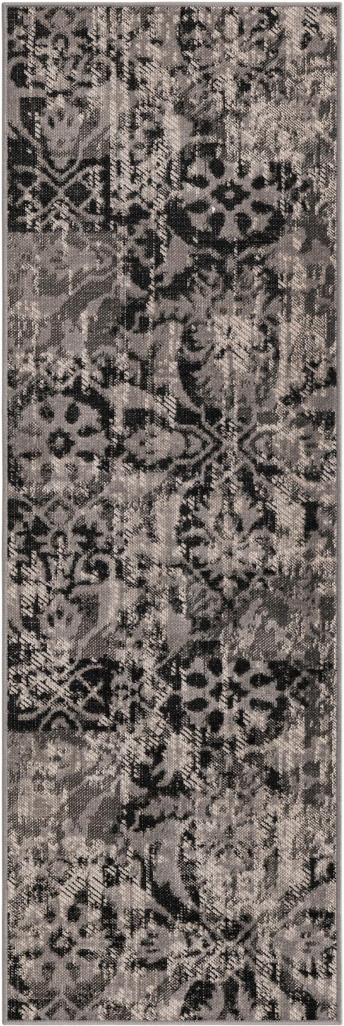 2' x 6' Carrick · Medallion rug, grey