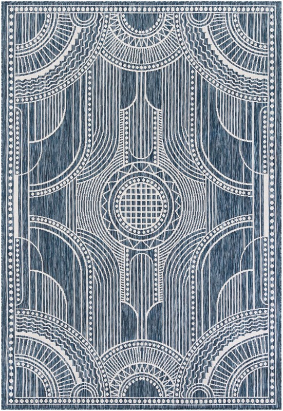 6' x 9' Brough · Geometric Outdoor Rug, blue