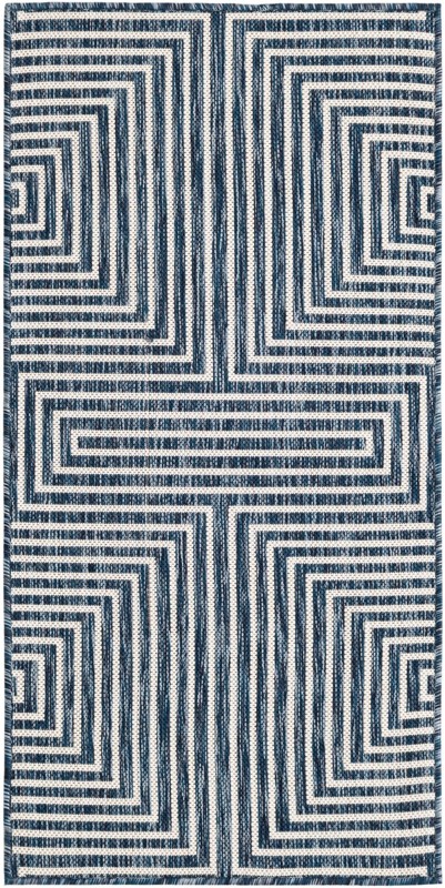 Gorse · Geometric Outdoor Rug, blue
