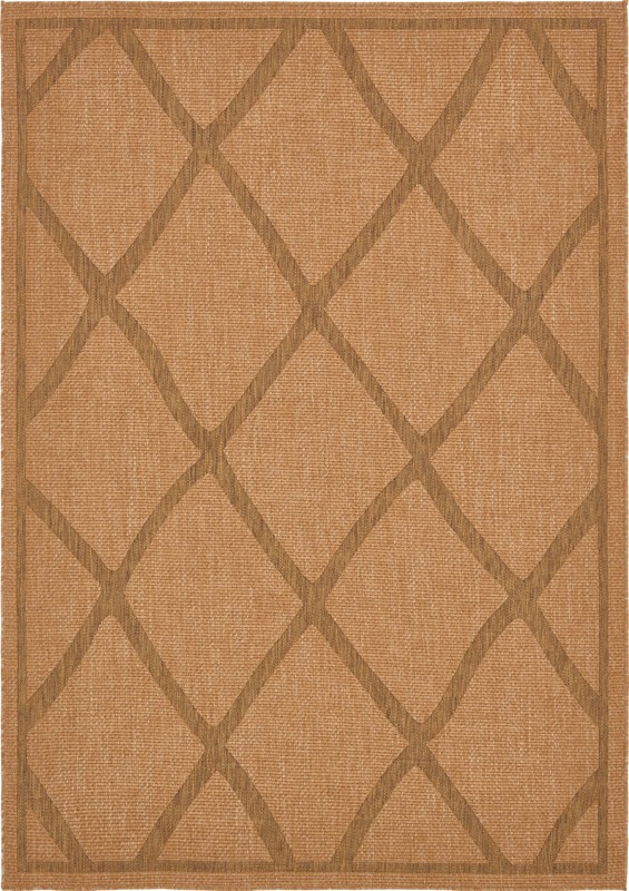 7' x 10' Fanshawe · Diamond Outdoor Rug, light brown and brown