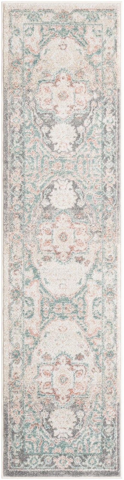 2' x 8' Pierce · Border rug, gray and sage green