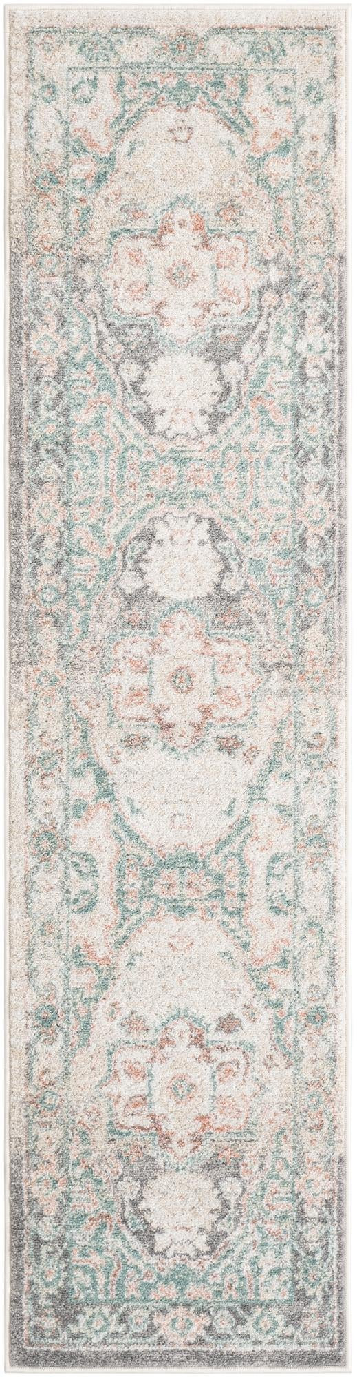 2' x 8' Pierce · Border rug, gray and sage green