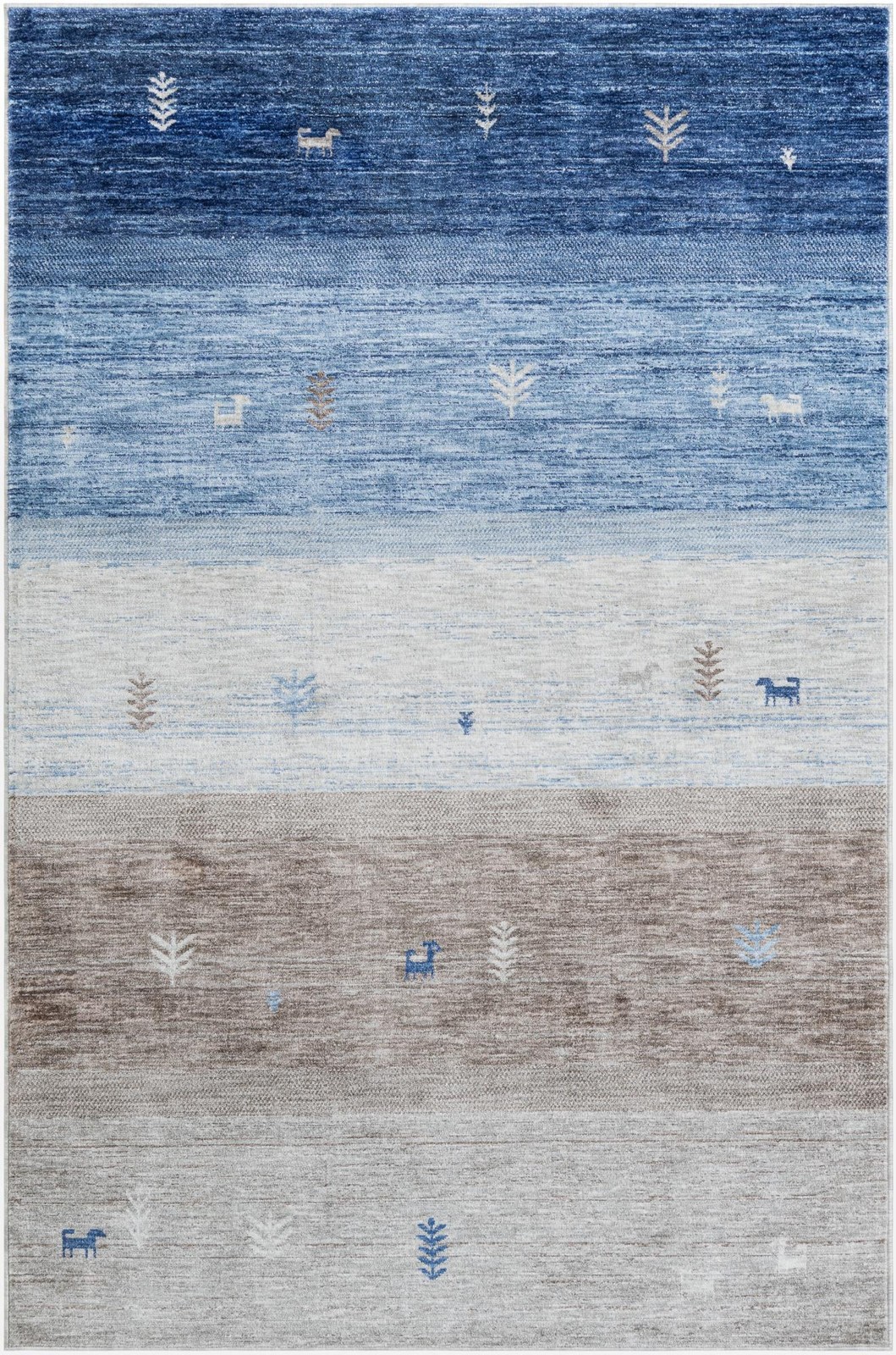 6' x 9' Ellsworth · Striped rug, blue gray