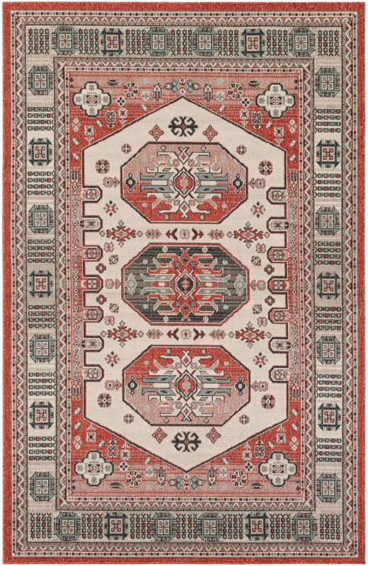 5' x 8' Calvin · Border Outdoor Rug, multi