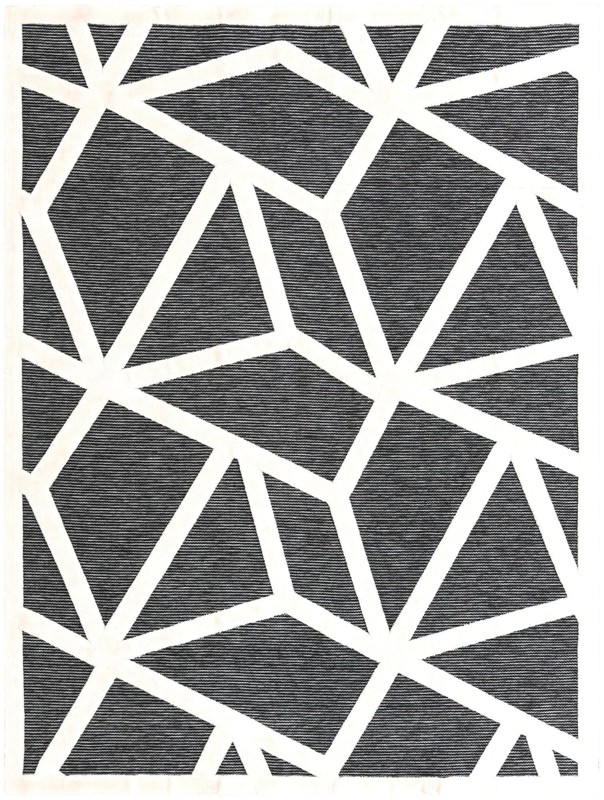 9' x 12' Sutter · Geometric line rug, gray and ivory