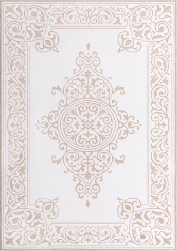 Bunting · Medallion rug, snow white and beige