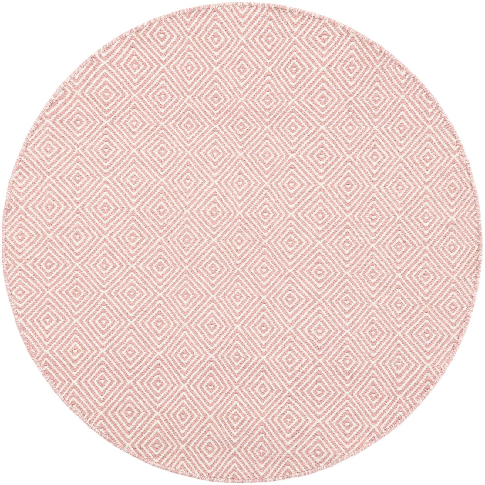 4' 1 x 4' 1 Standish · Diamond Wool Rug, pink and ivory