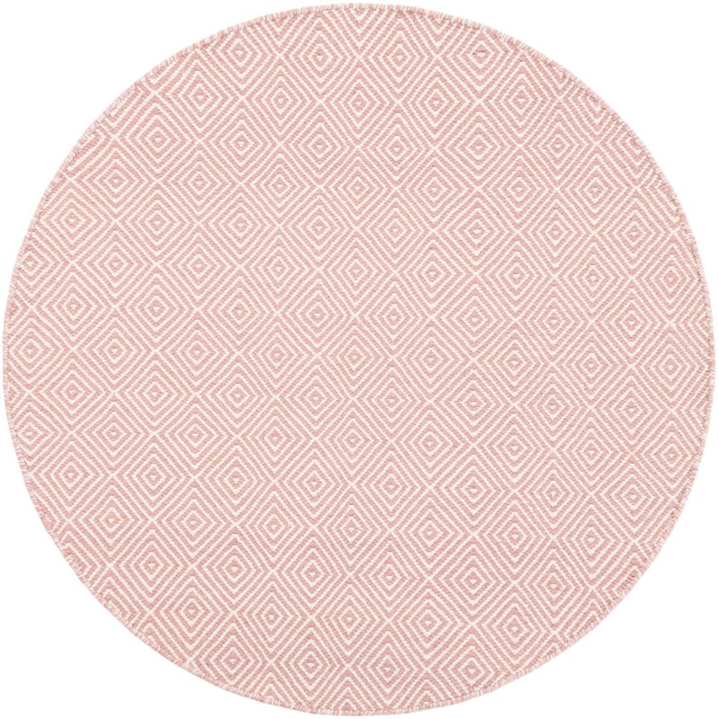 Standish · Diamond Wool Rug, pink and ivory