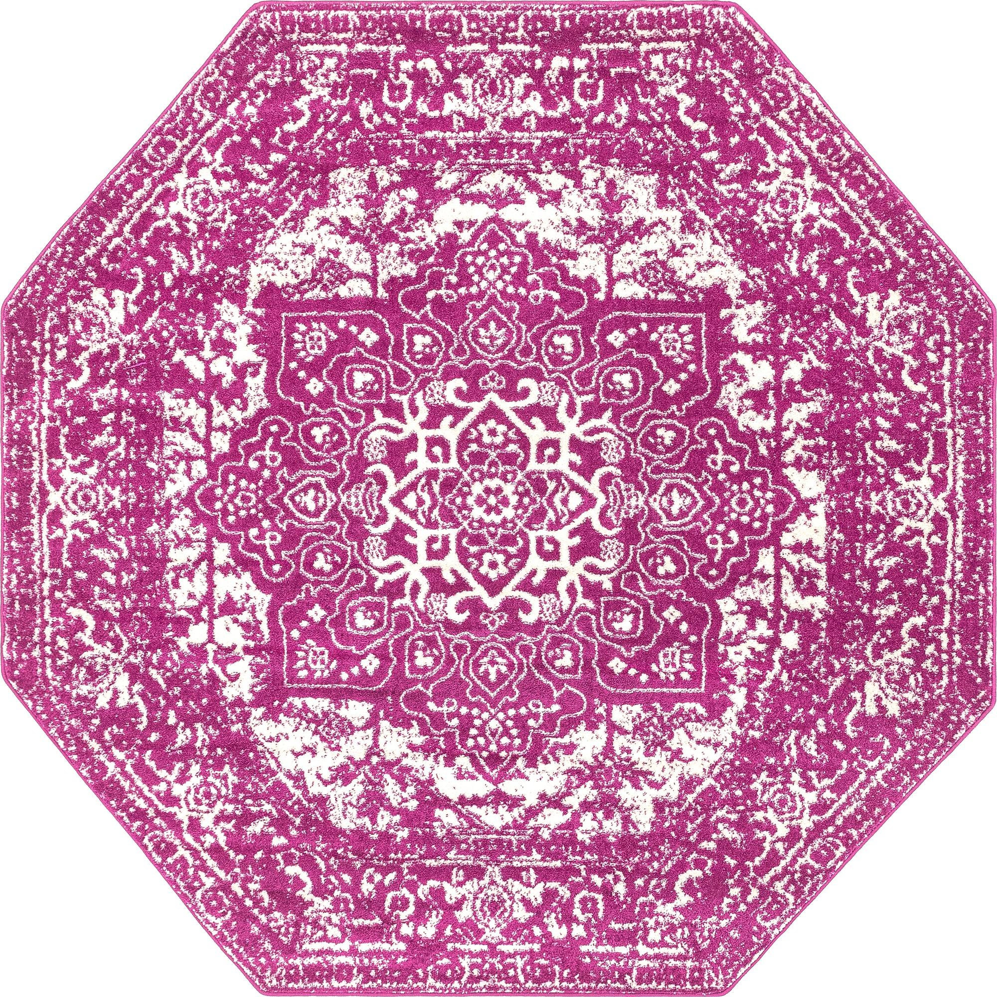 7' 10 x 7' 10 Birch · Border rug, purple
