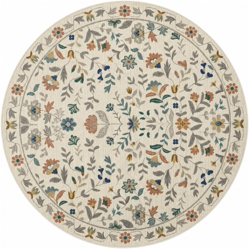 Coriander · Border rug, ivory
