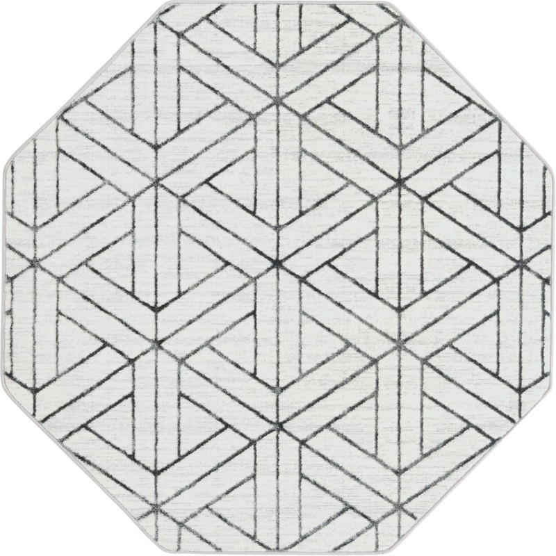 Norwood · Geometric rug, white