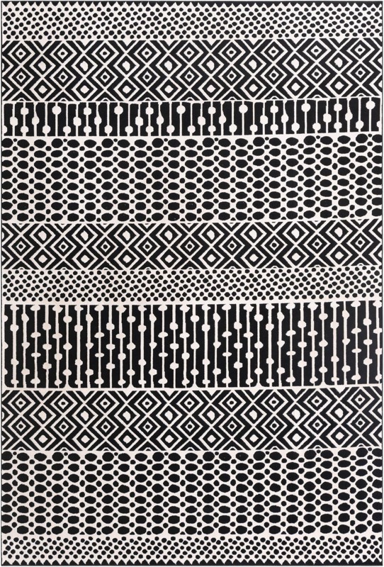 Wigmore · Geometric striped rug, black and white