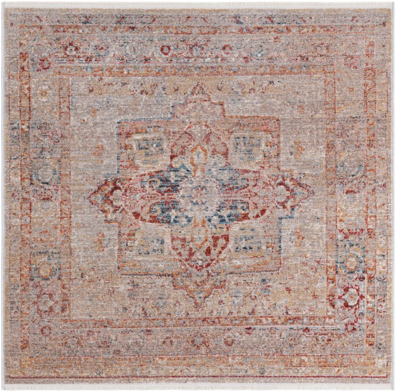 4' x 4' Benson · Border rug, multi