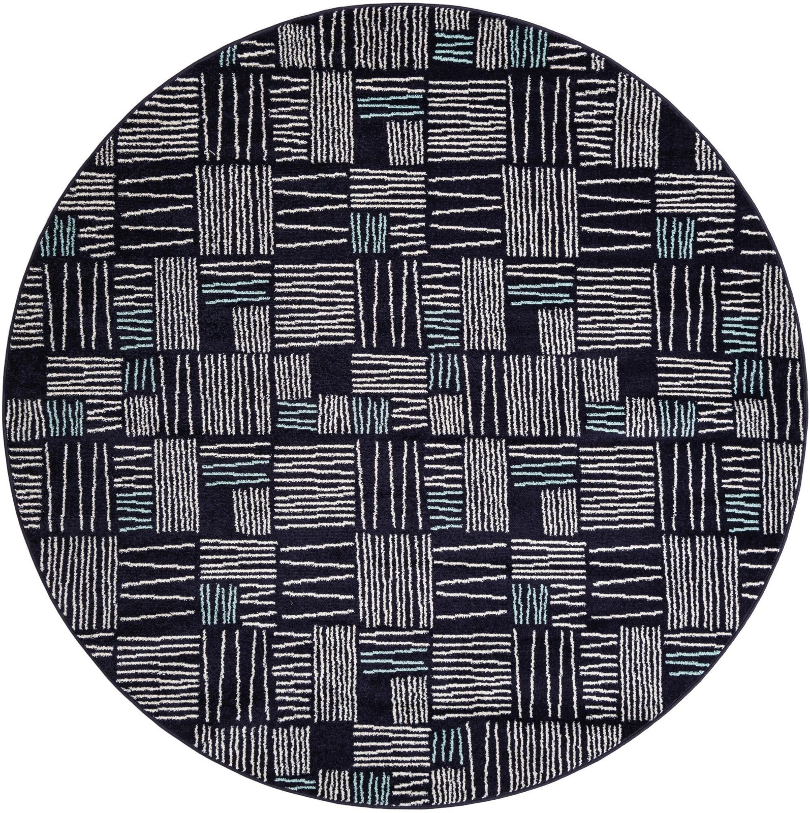 7' 10 x 7' 10 Snowberry · Abstract rug, navy blue