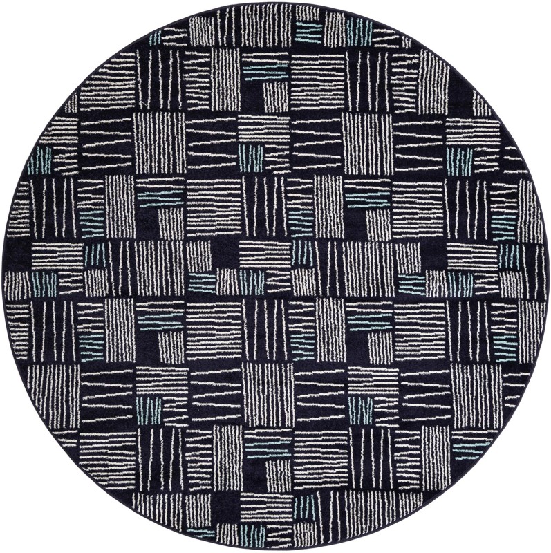 7' 10 x 7' 10 Snowberry · Abstract rug, navy blue