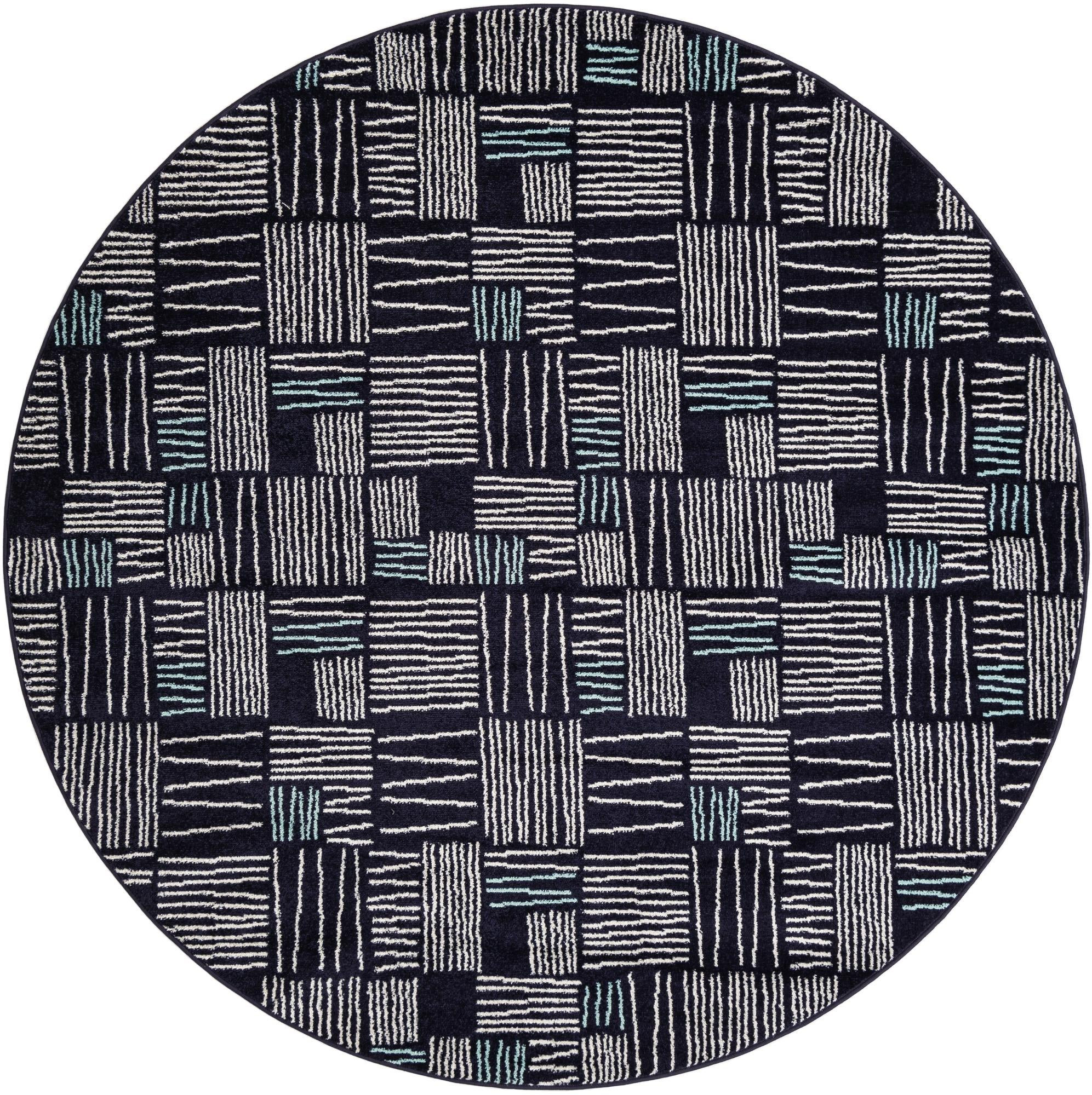 7' 10 x 7' 10 Snowberry · Abstract rug, navy blue