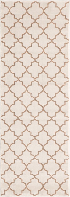 2' 2 x 6' Dallimore · Lattice rug, white and beige